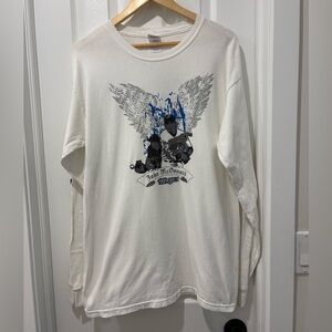 Toront blue jays White Long Sleeve Graphic Tee Johnny MacDonald large